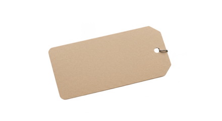 Isolated Price Tag Blank Cardboard Paper Tag Product on Transparent