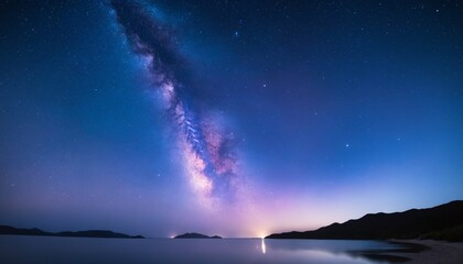 Fantasy Milky Way across a Calm Horizo