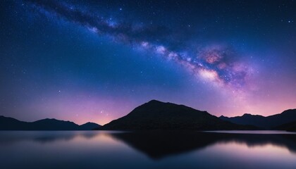 Dreamy Starry Night with Glowing Milky Way
