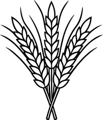 Wheat sheaf bundle line art vector graphic illustration