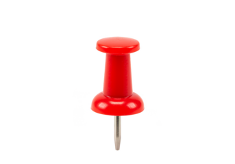 Isolated Red Thumbtack Pin Pushpin on Transparent Background Element