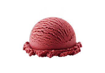 Isolated Red Ice Cream Scoop Delicious Dessert Food Transparent Background