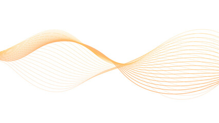 Orange abstract line waves on white background. Background lines wave abstract stripe design. White background,	