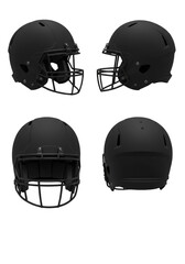 Fototapeta premium Isolated 3D Rendering of Black Football Helmet Protective Gear