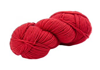 Isolated Red Yarn Ball Threads Knitting Fiber Material PNG