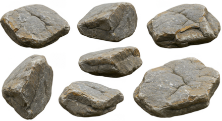 Isolated Rock Collection Stones Nature Geology Cobblestone Mineral PNG