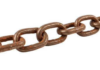 Obraz premium Isolated Rusty Chain Detail Metal Metallic Strong Links Background