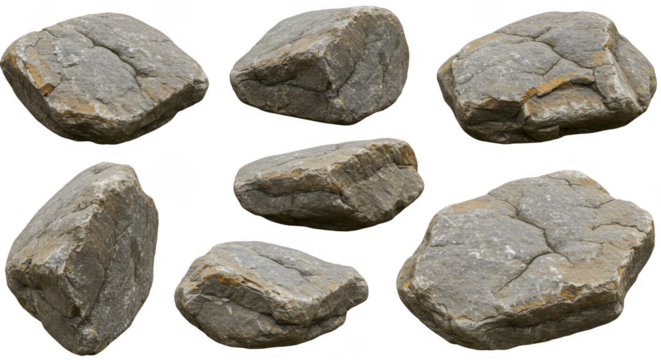 Isolated Rock Collection Stones Nature Geology Cobblestone Mineral PNG