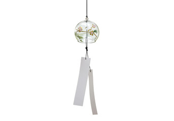 Isolated Japanese Wind Chime Traditional Glass Bell Sound in Summer