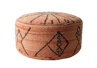 Isolated Soft Brown Pouf Ottoman Furniture Home Decor Interior PNG