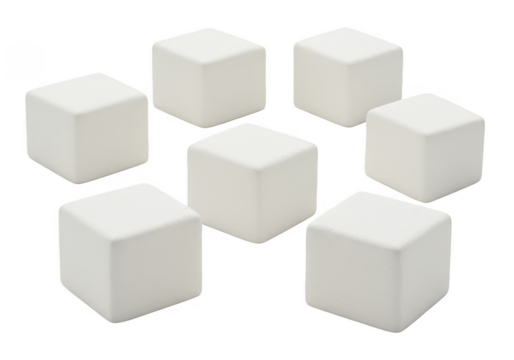 Isolated Sweet White Sugar Cubes Diet Food Ingredient Transparent Background