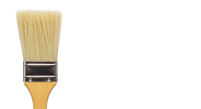 Isolated Paint Brush Tool with Wooden Handle Art Transparent PNG