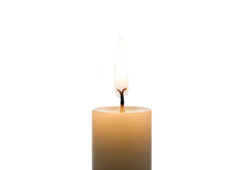 Isolated Transparent Candle Flame Glowing in the Dark Background