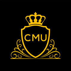 Dynamic Tech Logo Design with CMU Letters and Abstract Motion Elements – Modern Business Identity. CMU Letter logo.
