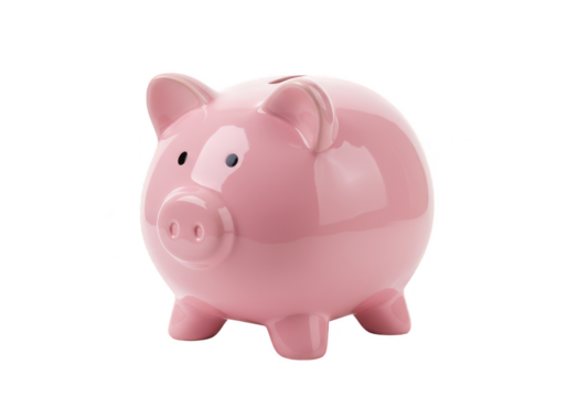Isolated Pink Piggy Bank Savings Finance Investment PNG