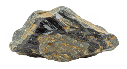 Isolated Transparent Magnetite Mineral Black Metallic Stone Specimen