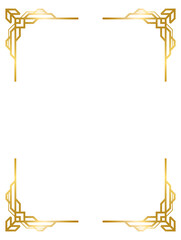 Decorative frames, Art Deco gold frame, vintage frame line collection png transparent background