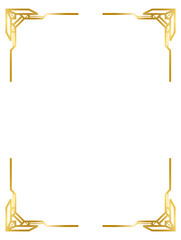 Decorative frames, Art Deco gold frame, vintage frame line collection png transparent background