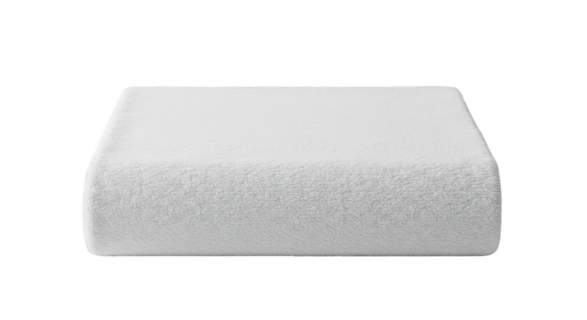 Isolated White Fluffy Towel Stack Soft Cotton Clean Spa Textile