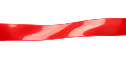 Isolated Red Ribbon Strip on Transparent Background Decorative Element