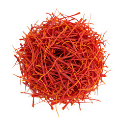 Fototapeta premium Isolated Saffron Spice Close Up, Vibrant Red Herb Seasoning Aroma