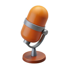 3d rendered vintage microphone on a stand