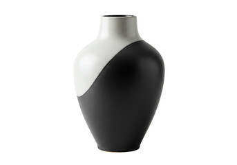 Isolated Black and White Ceramic Vase Elegant Home Decor Ornament