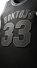 Obraz premium Isolated Black BOKTOJS Jersey Shirt with Number Apparel Design