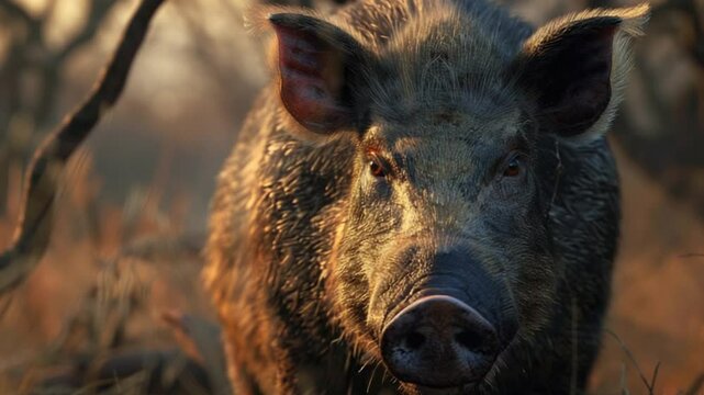 Boar in nature 4K Video