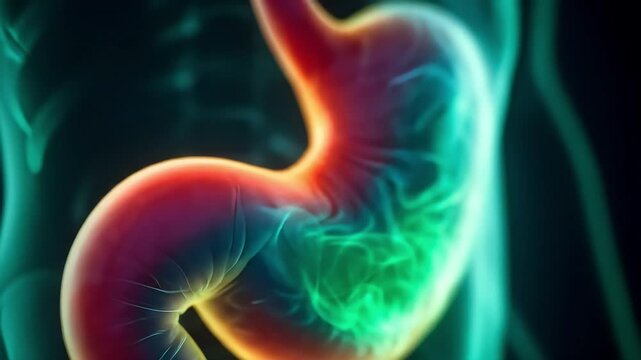 Glowing Abdomen Anatomy Visual Graphic Illustration Concept