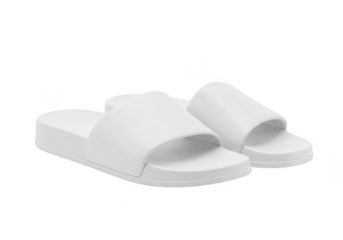 Isolated White Slides Footwear Summer Fashion Accessory PNG