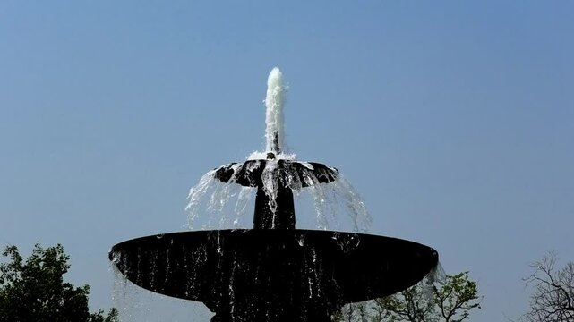 Water fountain on the premises of India Gate, Rajpath, New Delhi, India