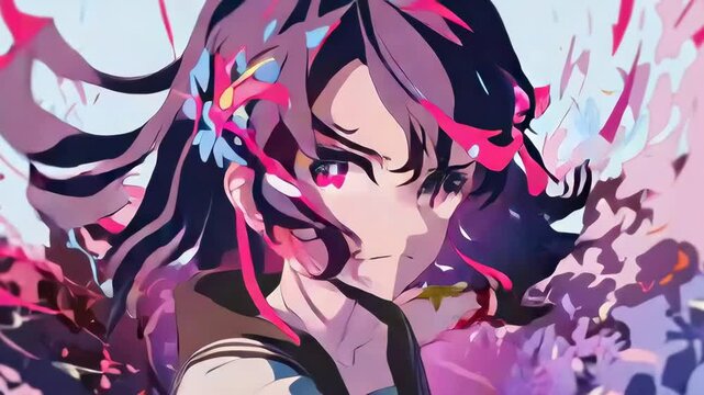 Anime Girl with Dynamic Poses/ダイナミックなポーズのアニメガール1