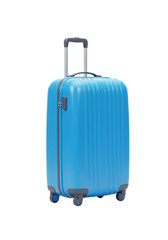 Isolated Blue Suitcase Luggage For Travel Tourism Vacation Trip