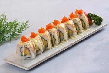 food, japanese cuisine, delicious, salmon grilled cheese rolls
