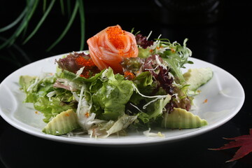 food, japanese cuisine, delicious, salmon salad
