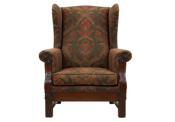Isolated Wingback Armchair Furniture Interior with Transparent Background