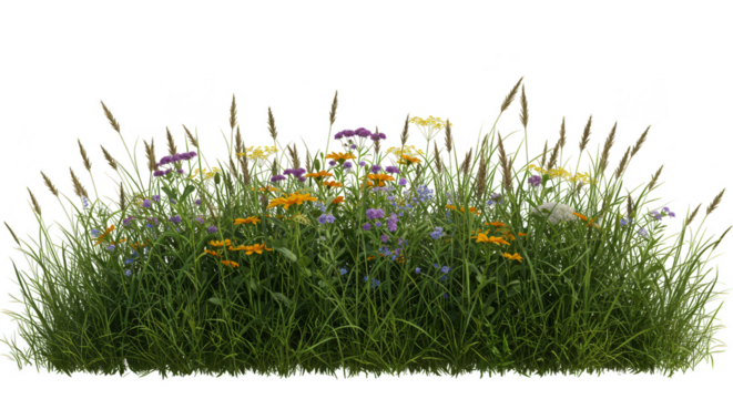 Isolated Wildflowers Plants Transparent Background Floral Summer Field