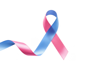 Pink and Blue Awareness Ribbon Isolated Symbol of Hope for Health