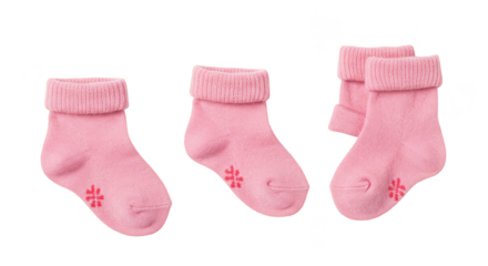 Pink Baby Socks Warm Winter Clothing Wool Textile Isolated PNG