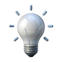 3d rendered glowing light bulb with rays of light