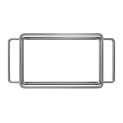 Metallic Chrome Frame Rectangle Modern Isolated Background