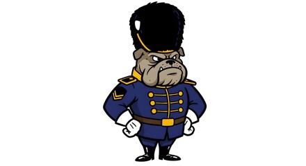 Cartoon soldier with black tall hat and uniform