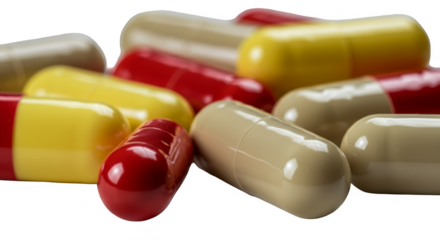 Isolated Capsules Pills Medicine for Health Pharmacy Transparent Background