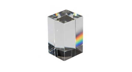 Optical Glass Prism Cube Light Rainbow Transparent Background