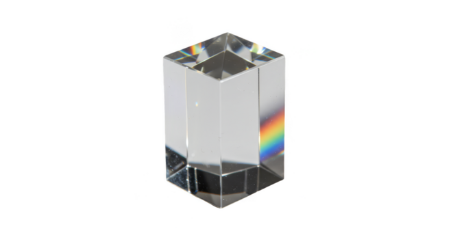 Optical Glass Prism Cube Light Rainbow Transparent Background