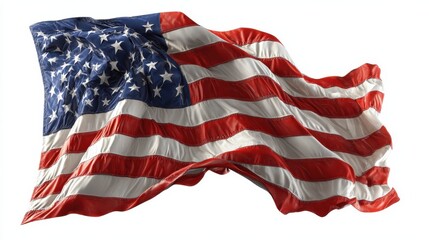 Obraz premium The American flag is waving in the wind, USA flag. Symbol of the United States of America, US