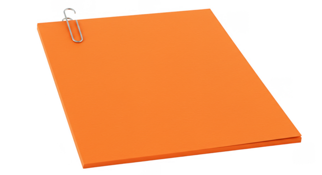 Orange Memo Note with Clip on Transparent Background Illustration