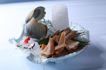 food, japanese cuisine, delicious, orchid mussel sashimi
