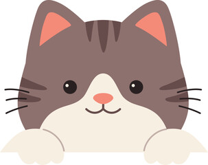 Cute cat peeking cartoon

